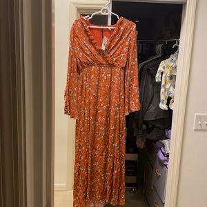 NWT Francesca’s ‘Miami’ Burnt Orange Dress- Small
